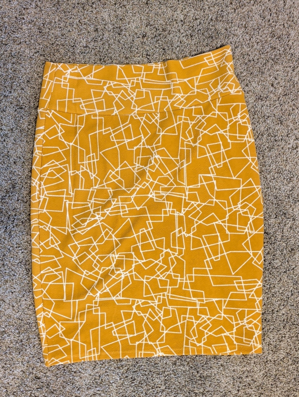 LuLaRoe Mustard Yellow Geometric Pencil Skirt